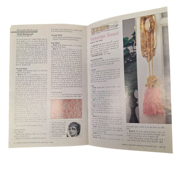 Annies Crochet Newsletter 1990 No 47 Doll Dress Crafting Hat Doily Afghan Top - Picture 5 of 12